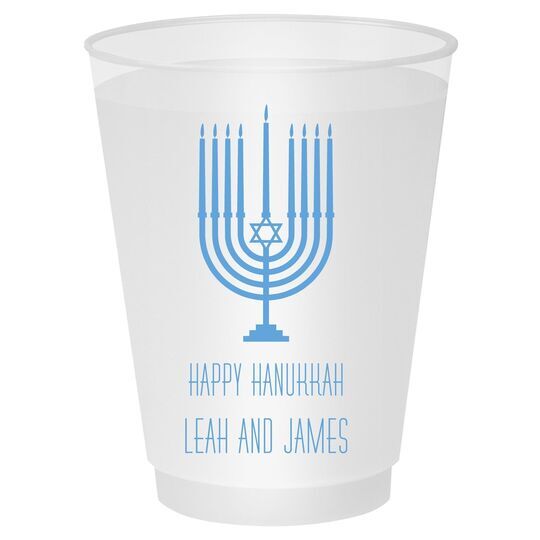 Happy Hanukkah Menorah Shatterproof Cups